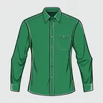 long-sleeved green button-up shirt image